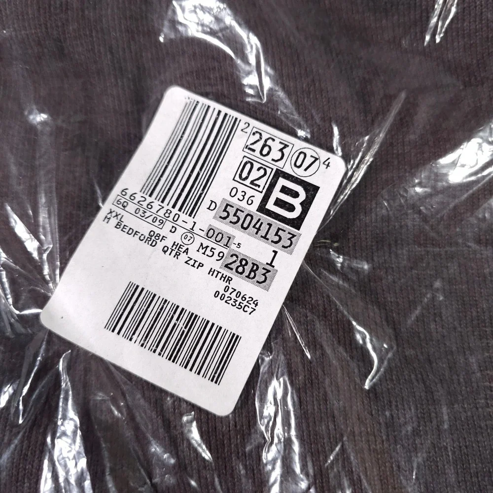 Lands End Quarter Zip Pullover‎ Mens XXL Kona Brown Heather Bedford Ribbed Knit